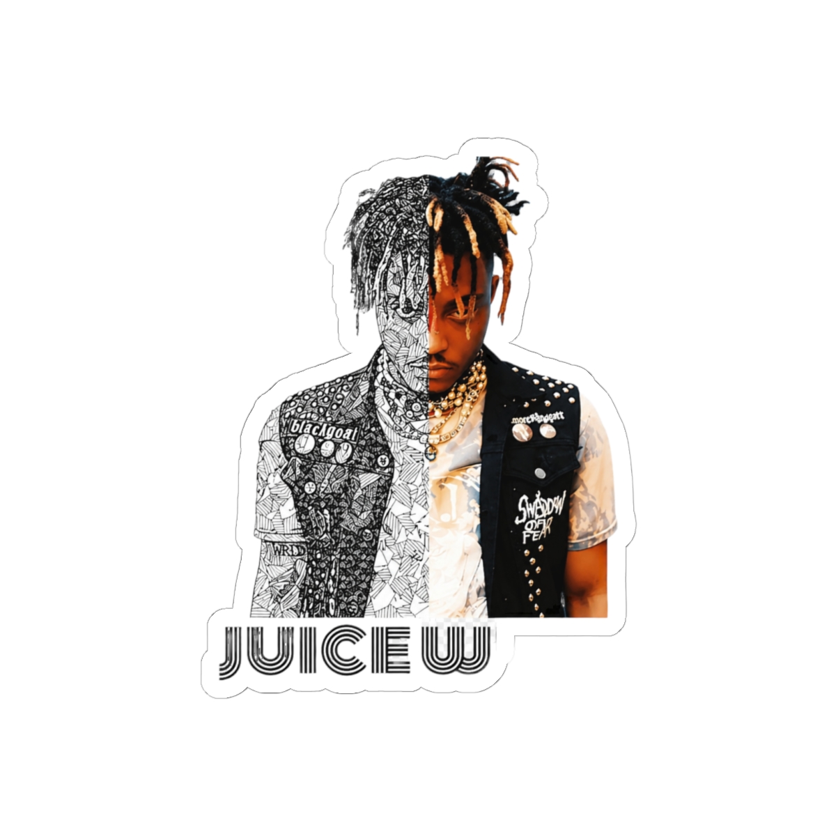 Juice Wrld Line Art Sticker | Bold Rap Legend Vinyl Decal