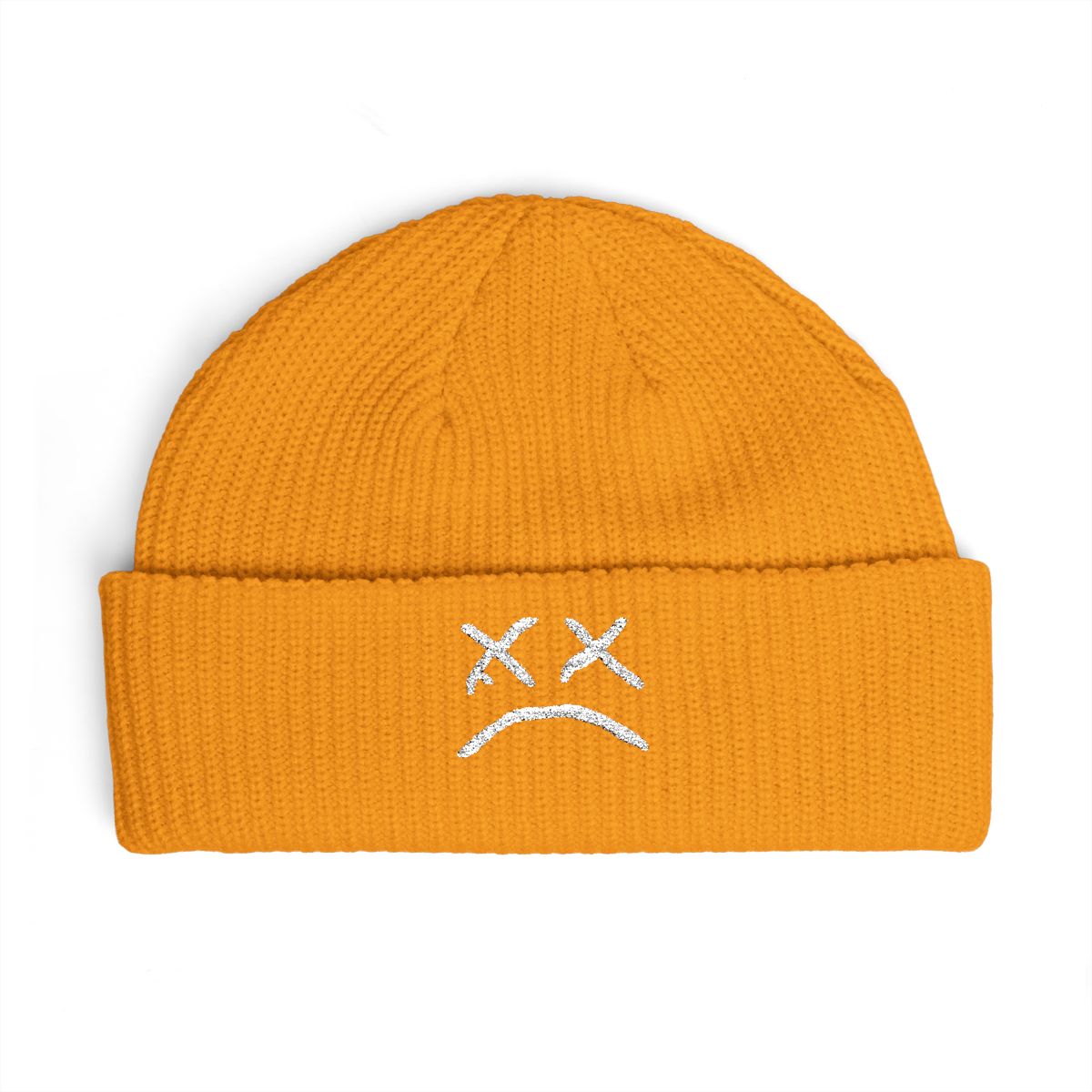 Beanie Hat for Men Women with Sad Face Cuffed Plain Skull Knit Cap Intended for Lil Peep | Juice WRLD - alternate angle 3, merchandise