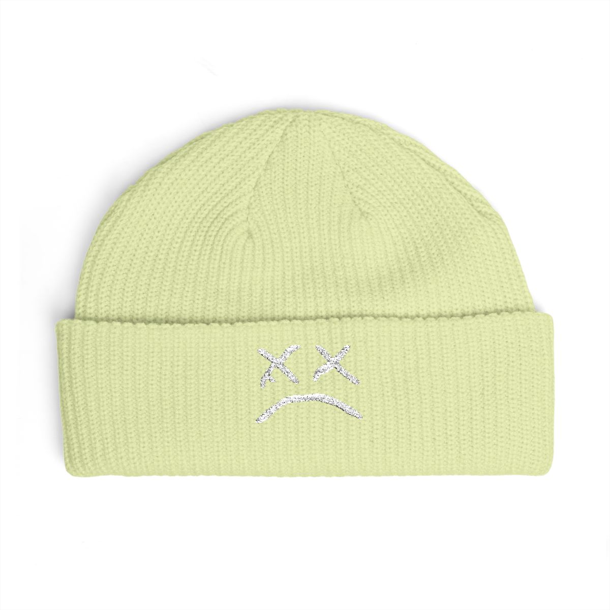 Beanie Hat for Men Women with Sad Face Cuffed Plain Skull Knit Cap Intended for Lil Peep | Juice WRLD - alternate angle 5, merchandise
