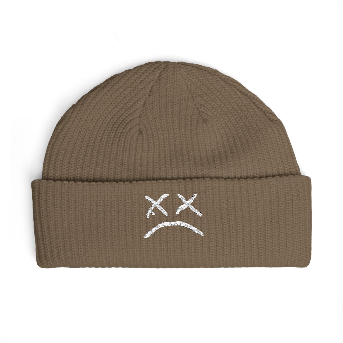 Beanie Hat for Men Women with Sad Face Cuffed Plain Skull Knit Cap Intended for Lil Peep | Juice WRLD - alternate angle 4, merchandise